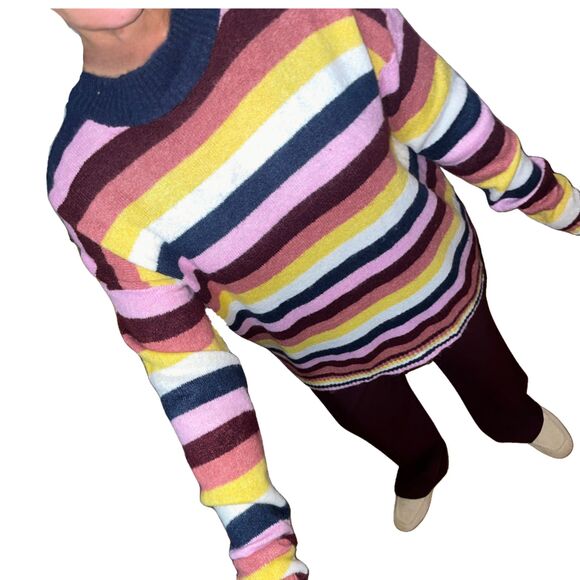 Basic Editions Sweaters - Cozy Oversized Colorful Striped Sweater